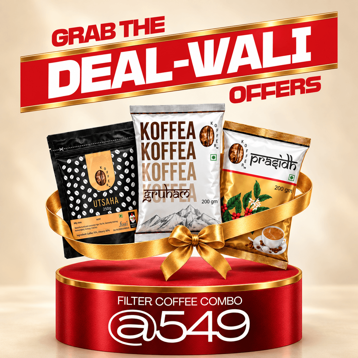 Deal-wali Filter Coffee Combo | 3 Packs | 650g