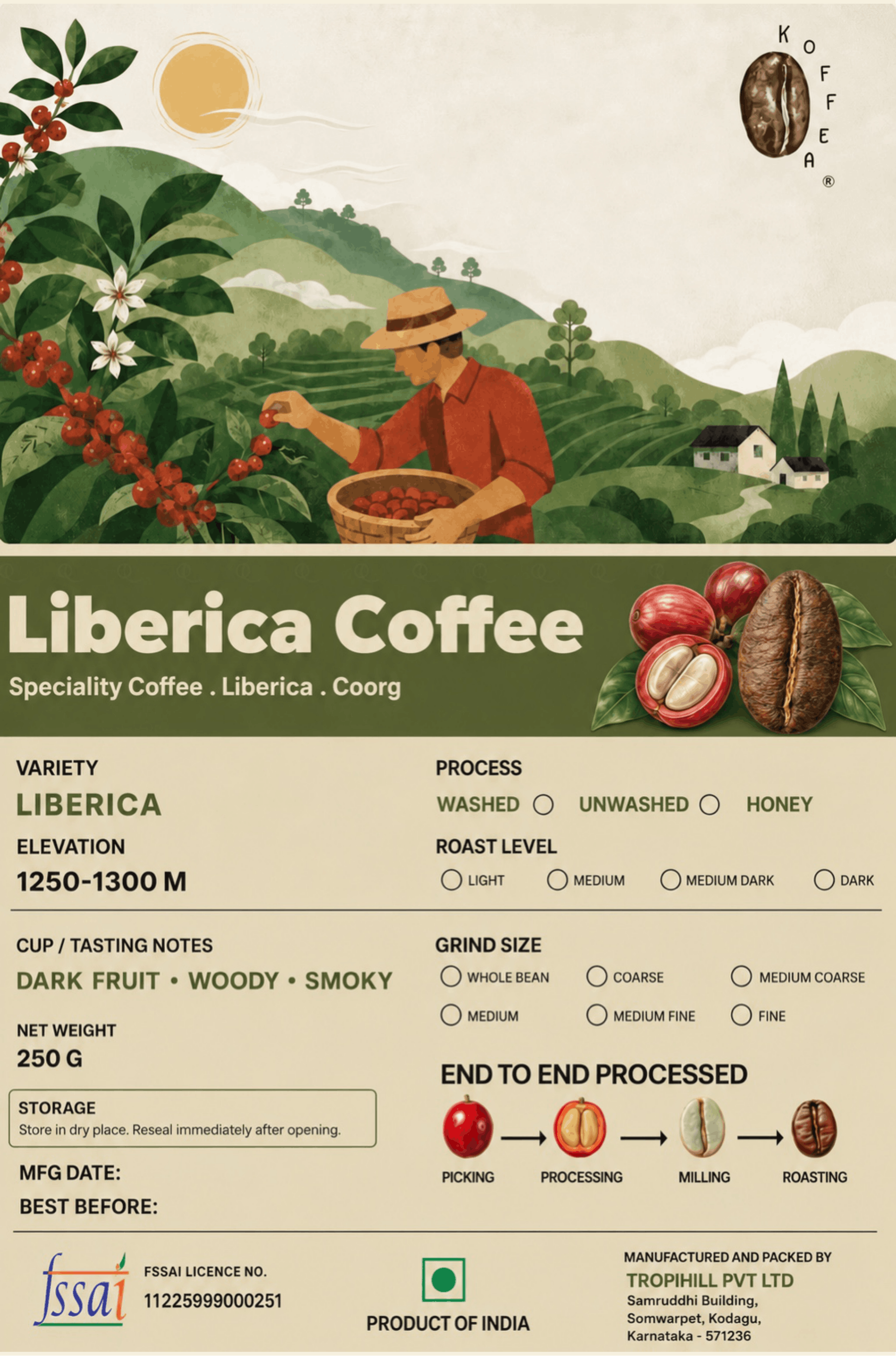 Liberica Roasted Coffee Beans view 2
