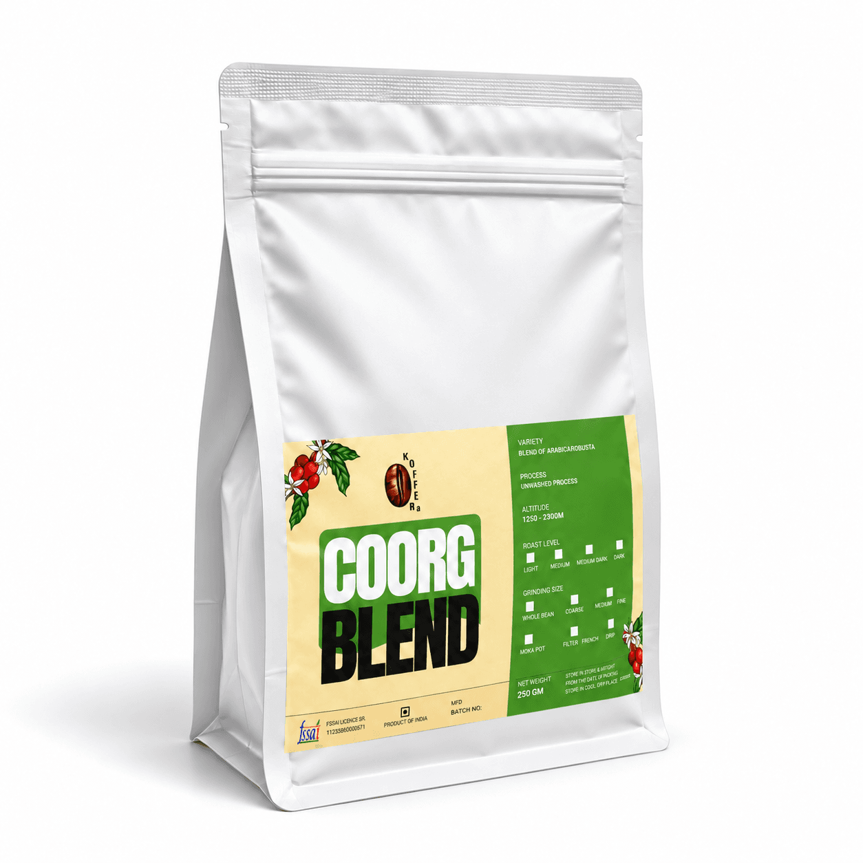 Coorg Blend Roasted Coffee Beans | Single Estate Beans